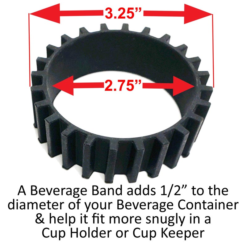 Gadjit Beverage Bands Car Cup Holder Adapter - Stop On-The-Go Drinks from Wobbling in Your Cup Holder (2 Pack) | Keeps 8-28 oz Coffee Cups, 12-16 oz Soda Cans, 20 oz Water Bottles, Mugs from Tipping - Image 4